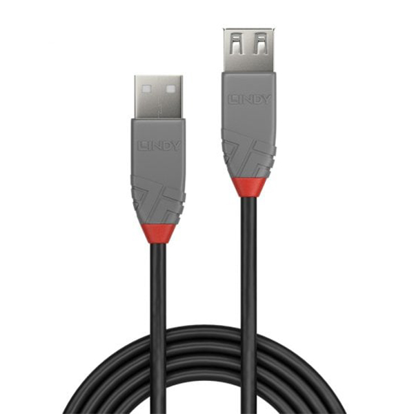 Lindy USB 2.0 Type A Extension Cable, Anthra Line